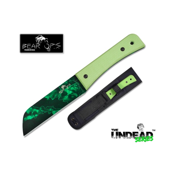 Bear & Sons Cutlery 2015 Bear 9 3/8' Bear Tac Ii Neon Green G10 Handle/Reaper Z Coated Blade BEA-UD-CC-500 - main